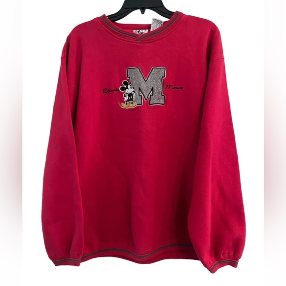 Mickey & Co Vintage 90's Classic Unisex Red Pullover Sweatshirt Size Large - Picture 1 of 5